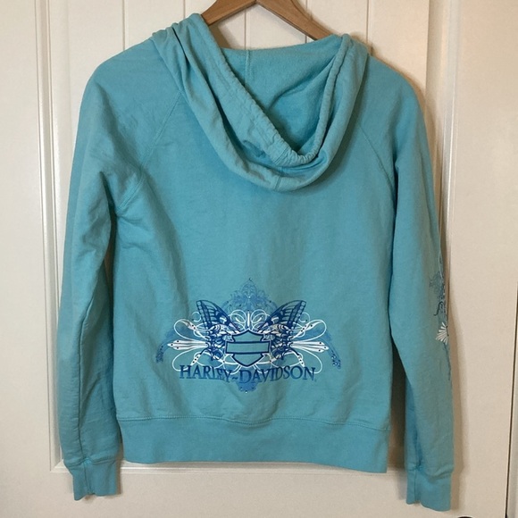 Harley Davidson Zipper Front Hoodie Womens Size M Blue‎ Tennessee - Picture 10 of 11